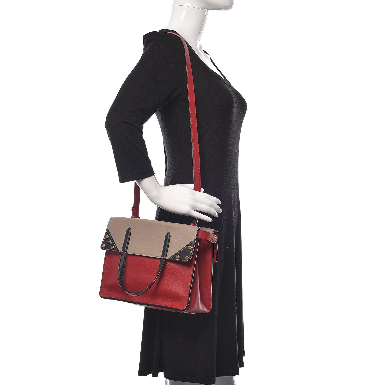 Fendi Vitello Grace FF 1974 Small Flip Tote Fragola Sepia 3 of 10