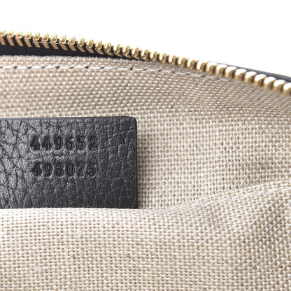 Gucci Pebbled Calfskin Large Bamboo Clutch Black 7 of 7