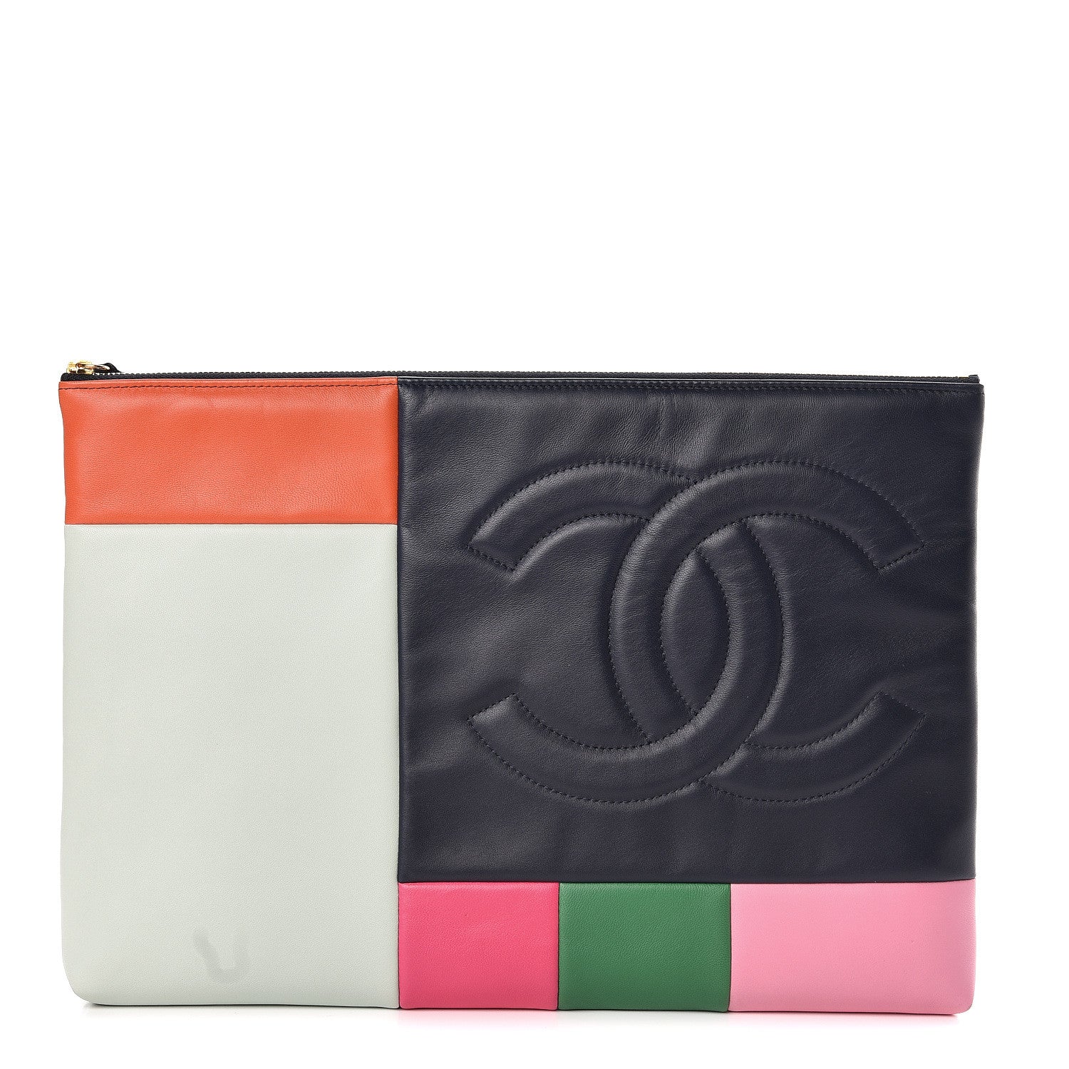 Chanel Lambskin Colorblock Cosmetic Case Multicolor 1 of 14