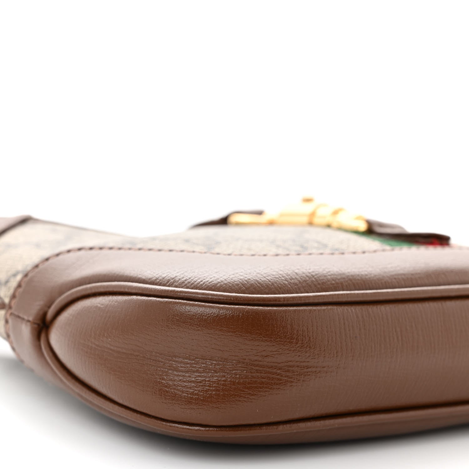 Gucci GG Supreme Monogram Azalea Calfskin Web Mini Jackie 1961 Hobo Beige Ebony Brown Sugar 9 of 10