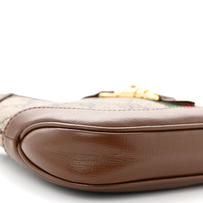 Gucci GG Supreme Monogram Azalea Calfskin Web Mini Jackie 1961 Hobo Beige Ebony Brown Sugar 9 of 10