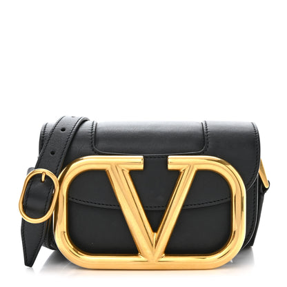 Valentino Garavani Calfskin Small Supervee Crossbody Bag Black 1 of 10
