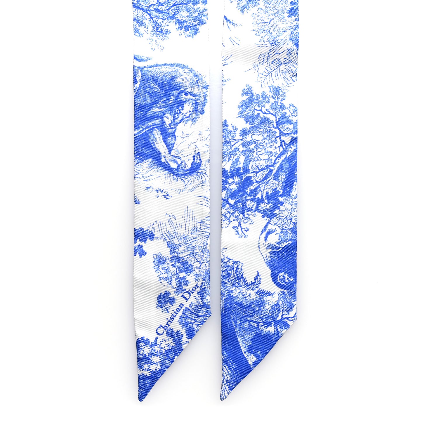 Silk Toile De Jouy Mitzah Scarf Blue