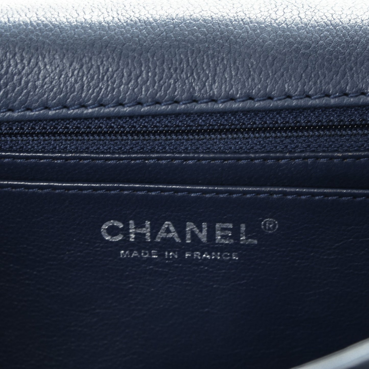 Washed Caviar Quilted Jumbo Single Flap Blue Roi
