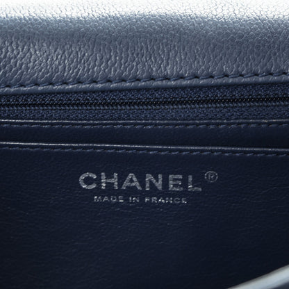 Chanel Washed Caviar Quilted Jumbo Single Flap Blue Roi 6 of 9