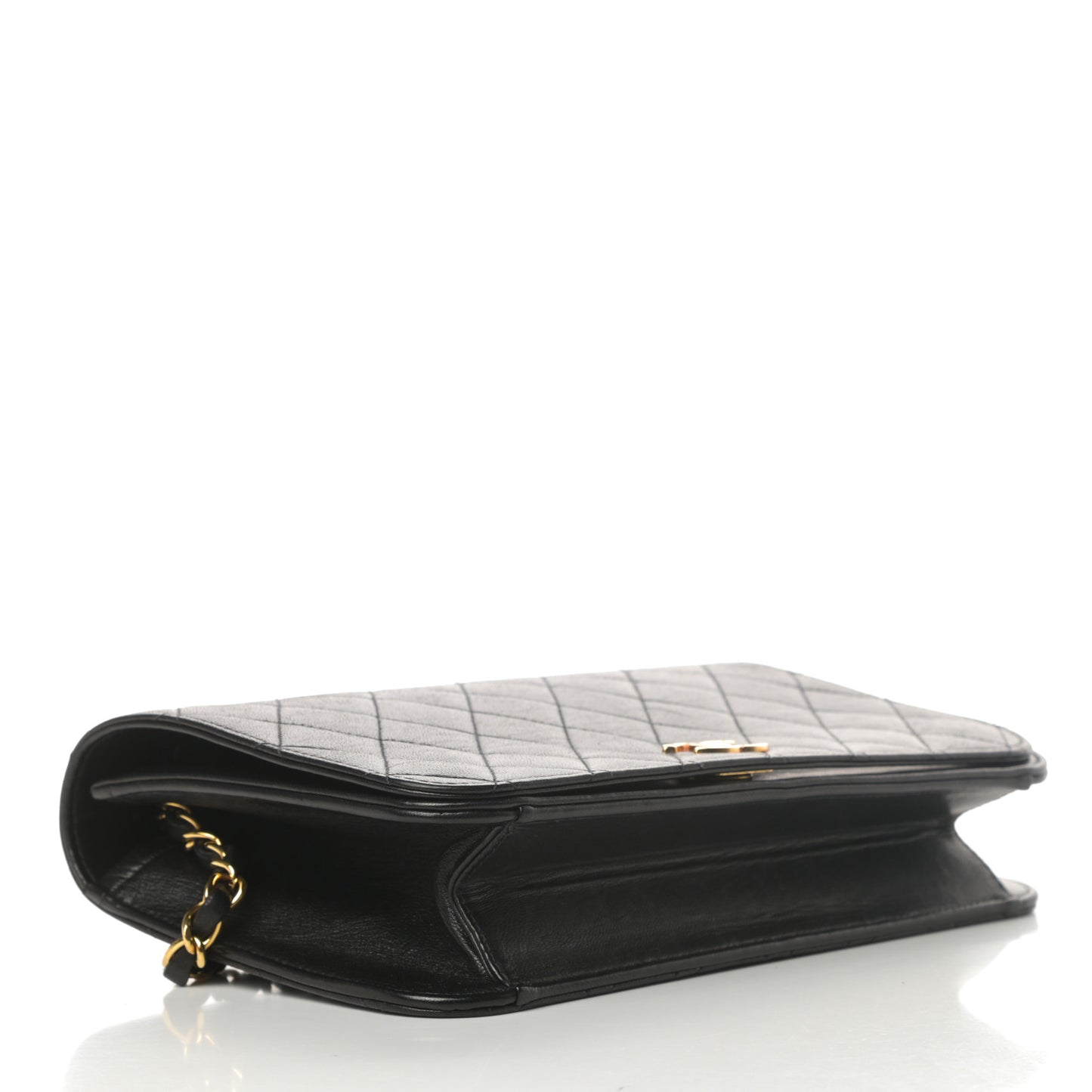 Lambskin Quilted Small Single Flap Black