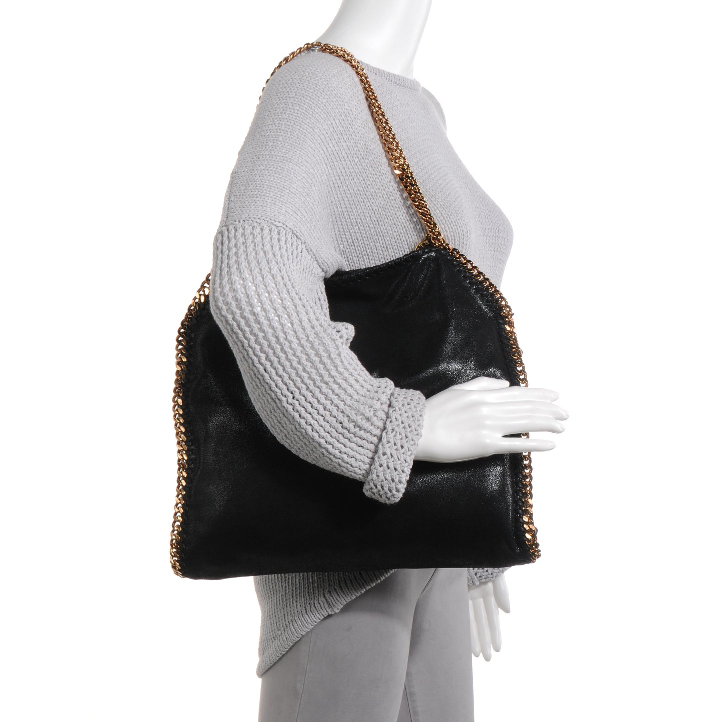 Faux Leather Shaggy Deer Falabella Black