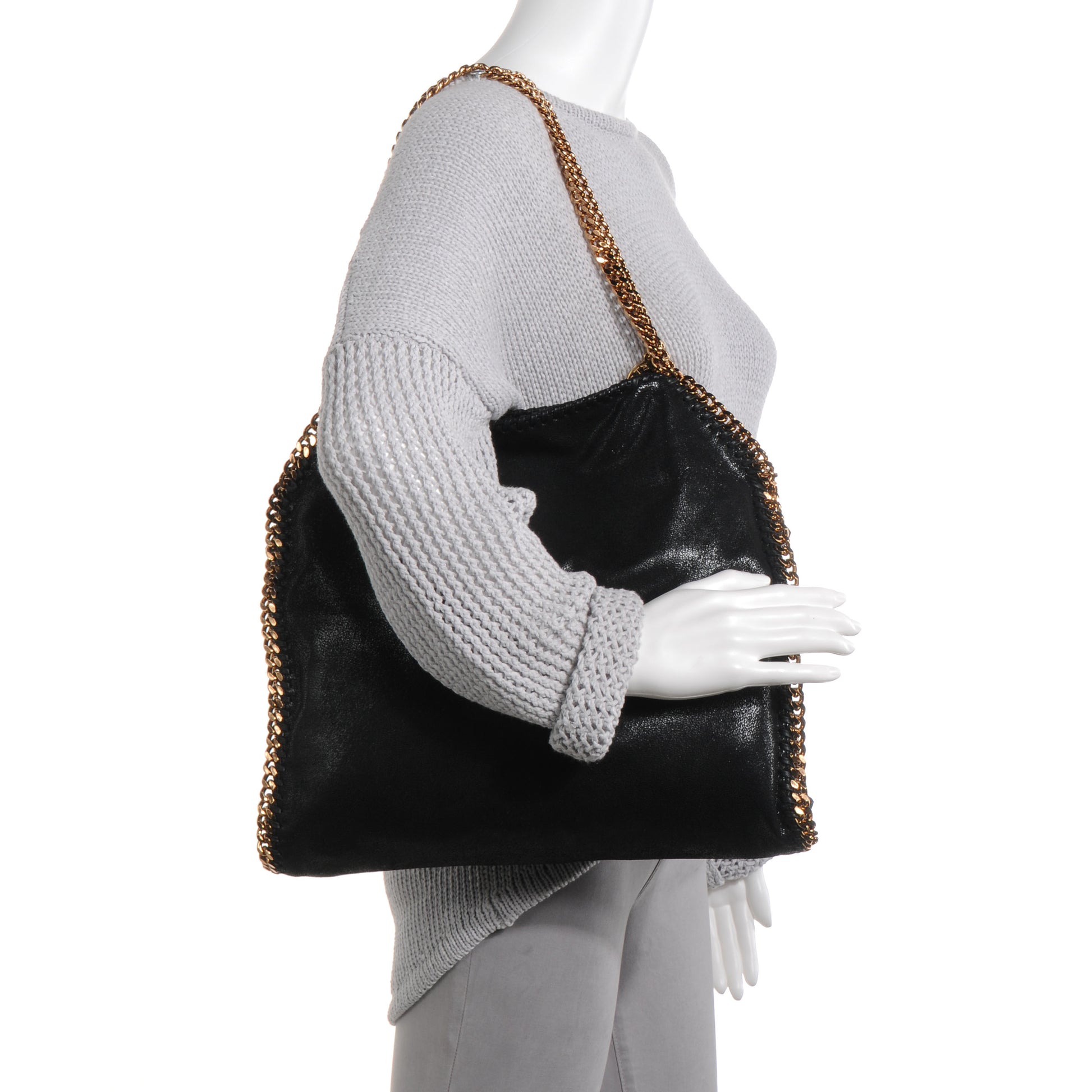 Stella McCartney Faux Leather Shaggy Deer Falabella Black 2 of 8