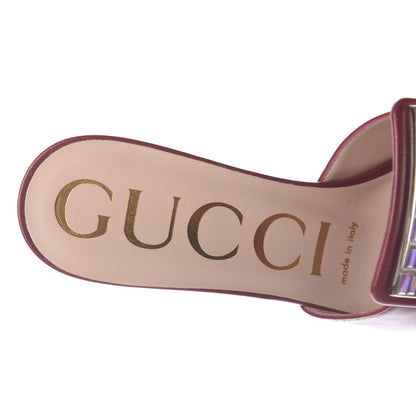 Gucci Malaga Kid Crystal Square G Madelyn Mules 36.5 Romantic Cerise 7 of 10