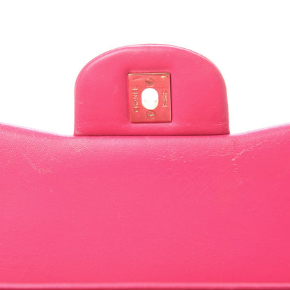 Chanel Lambskin Quilted Jumbo Double Flap Dark Pink 26 of 27