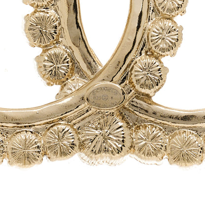 Chanel Pearl Crystal CC Brooch Gold 4 of 4