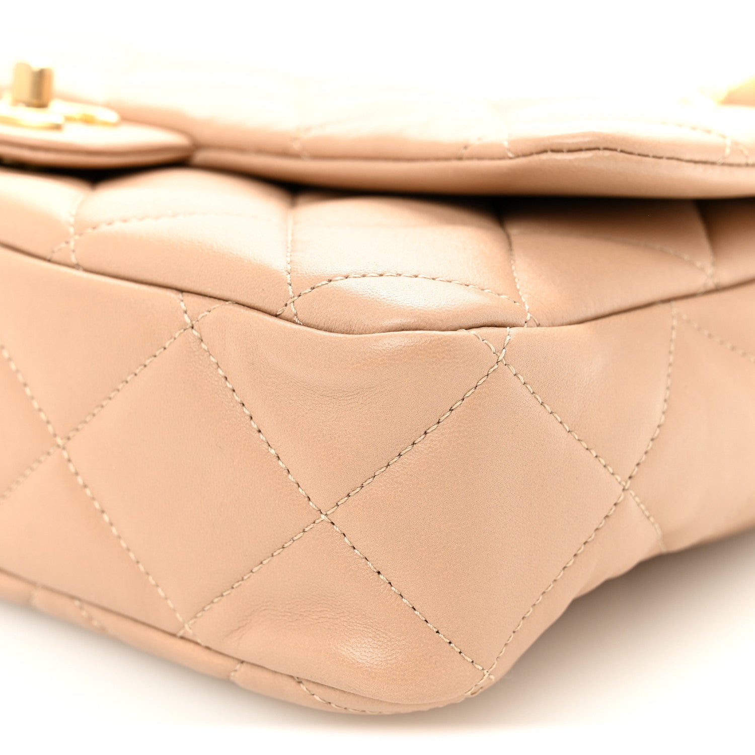 Chanel Lambskin Quilted Large CC Funky Town Flap Beige 1878860