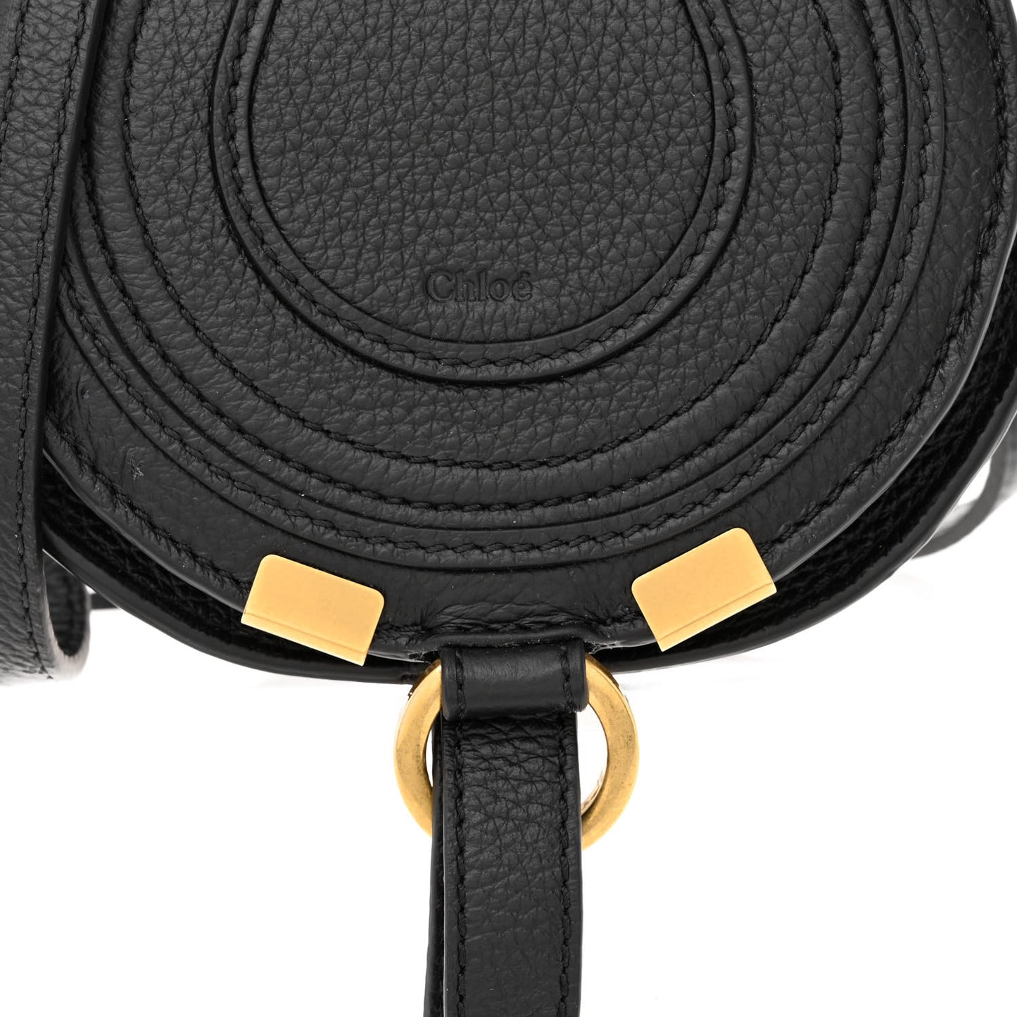 Calfskin Nano Marcie Saddle Bag Black