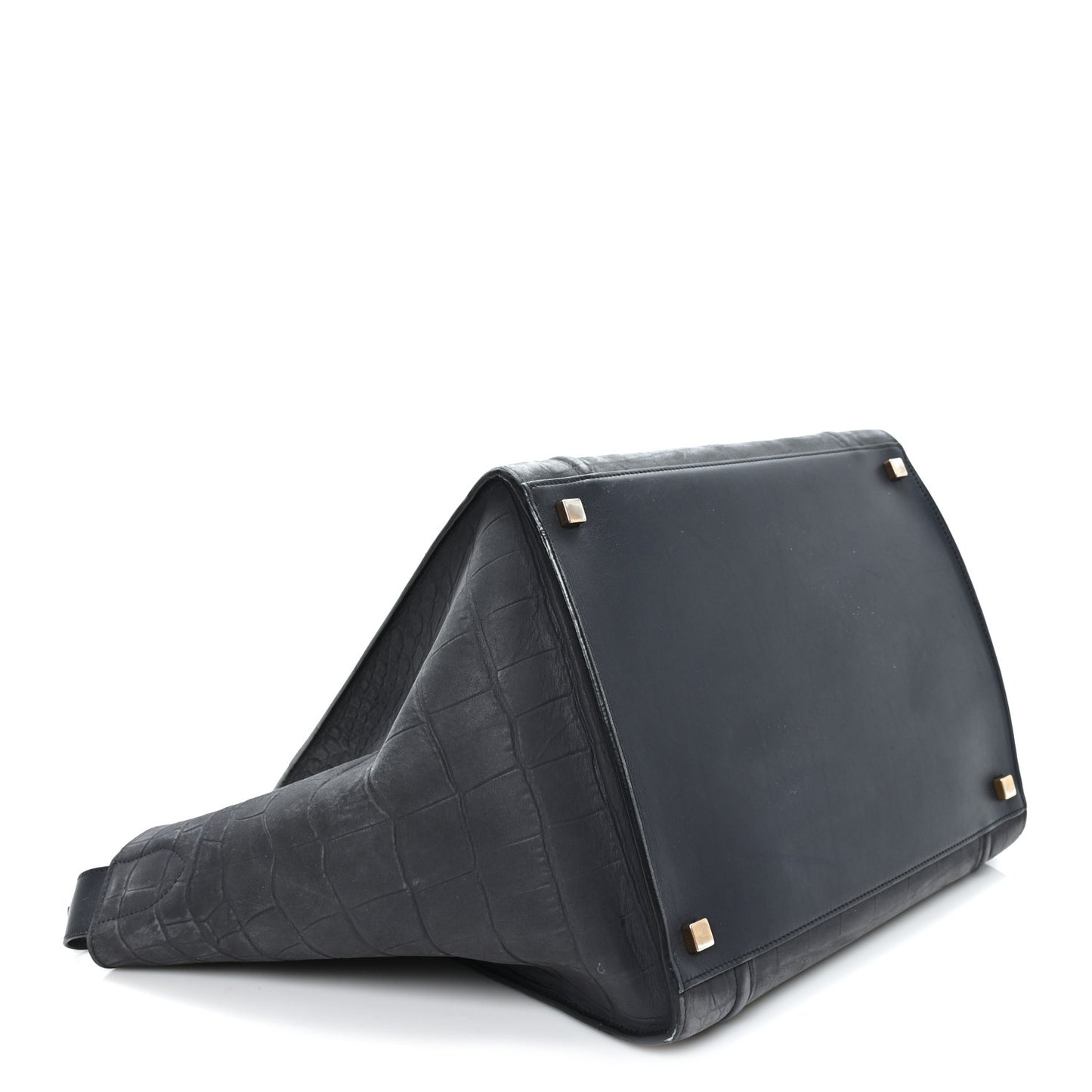 Crocodile Embossed Nubuck Medium Phantom Luggage Navy Blue