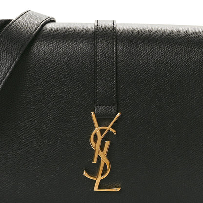 Saint Laurent Textured Calfskin Medium Classic Monogram Universite Bag Black 7 of 9