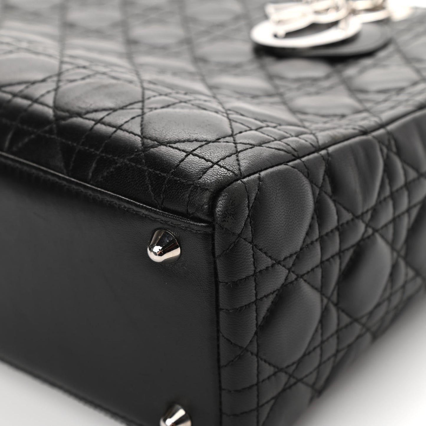 Lambskin Cannage Large Lady Dior Black