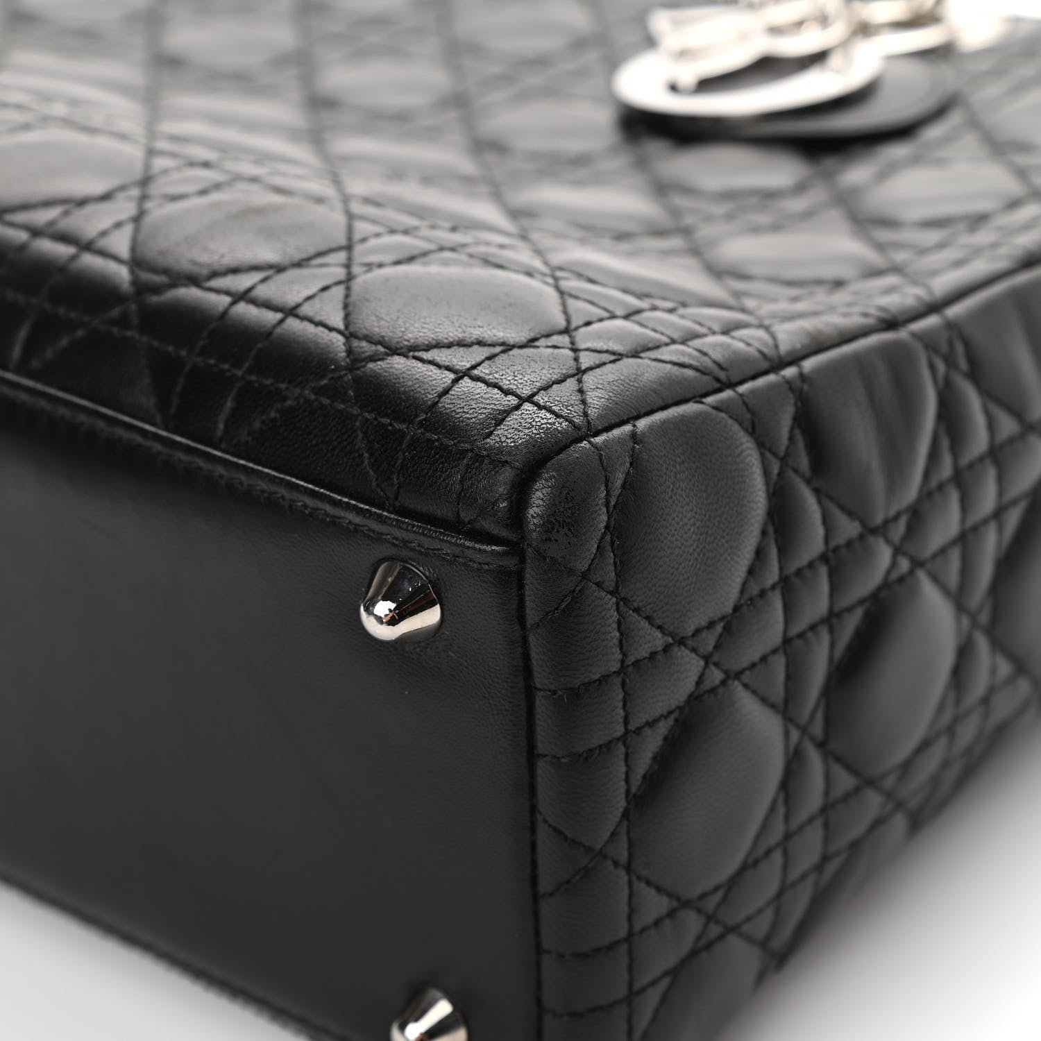 Christian Dior Lambskin Cannage Large Lady Dior Black 14 of 18