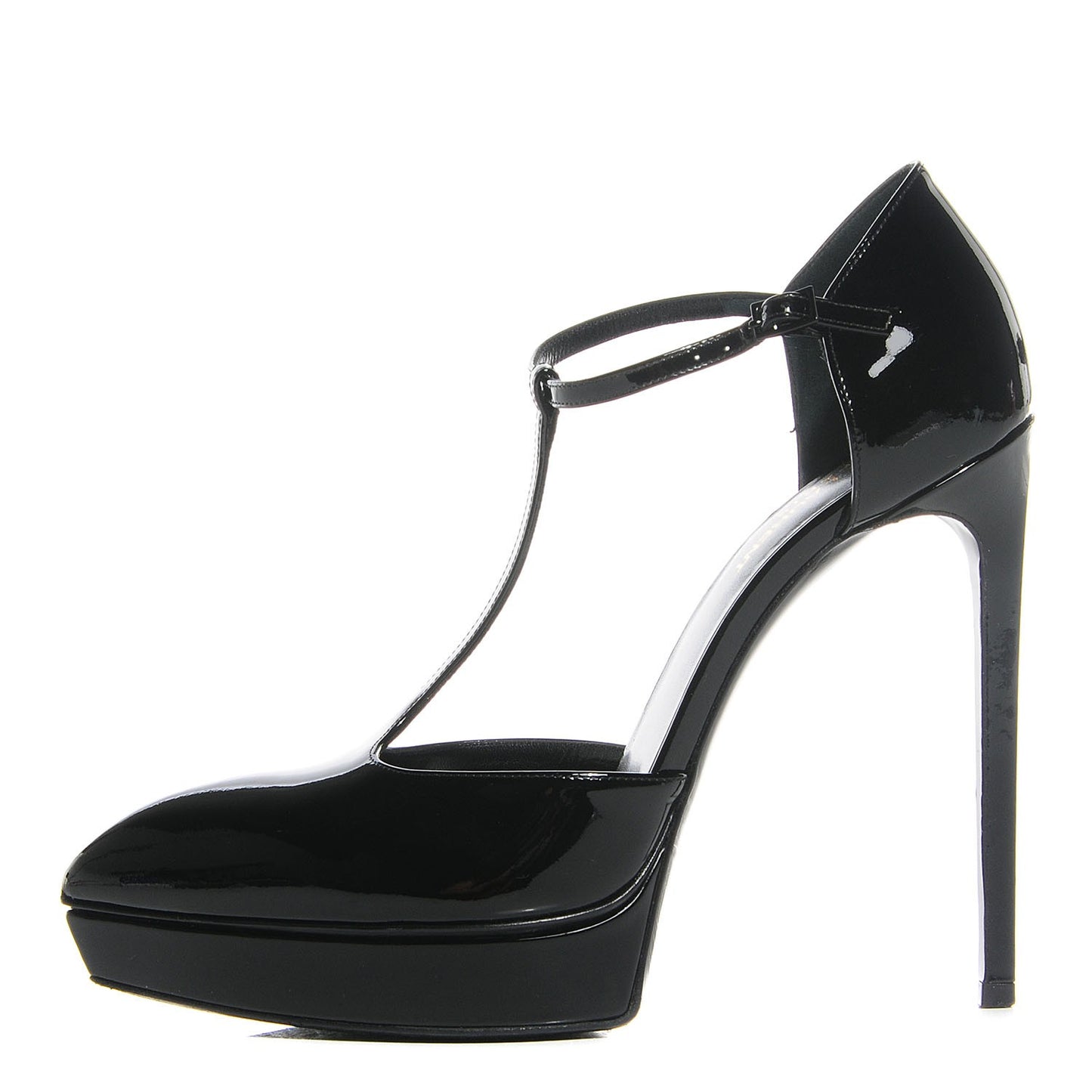 Patent Janis 130 Platform T-Strap Pumps 40 Black