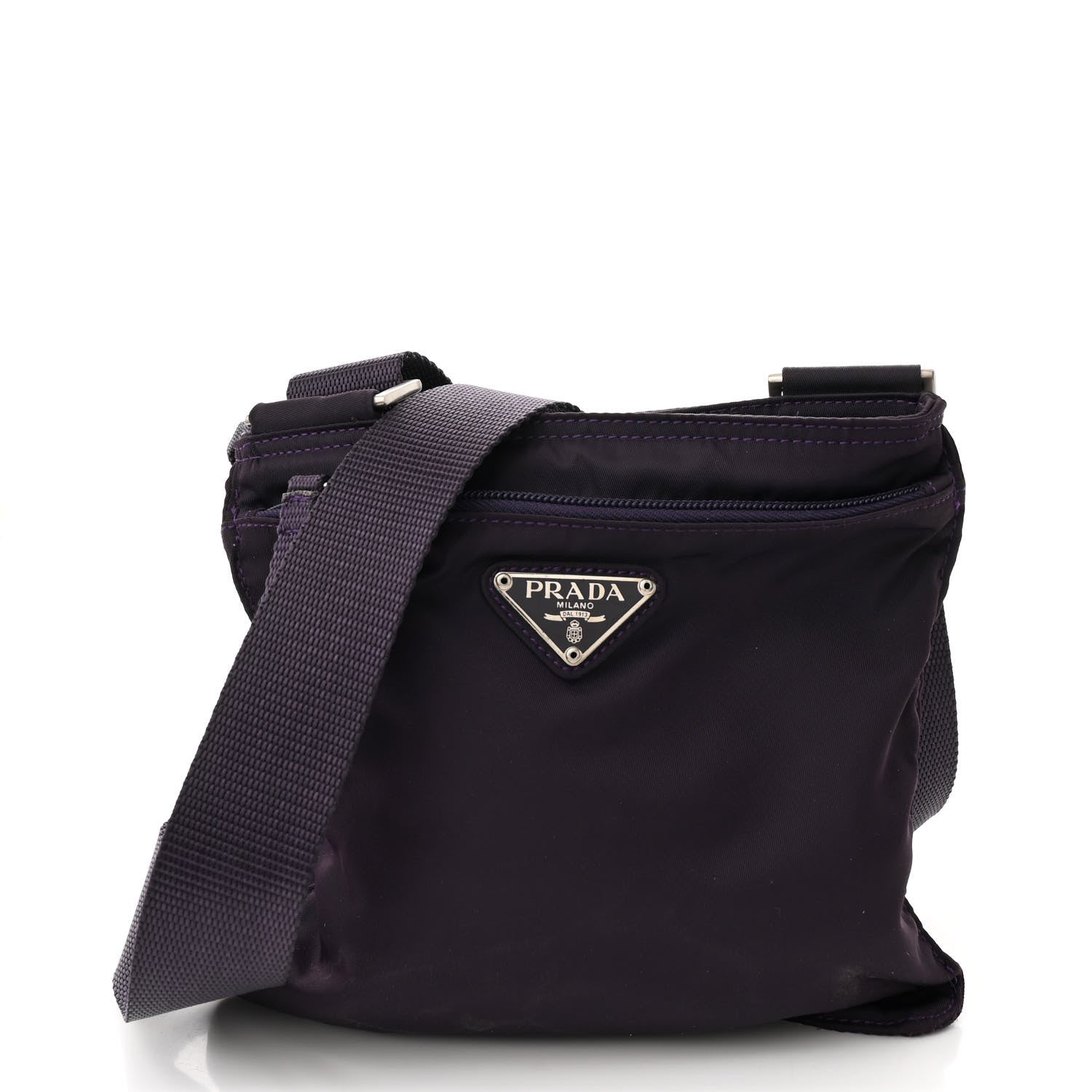 Prada Tessuto Nylon Small Flat Messenger Bag Granato 1 of 11