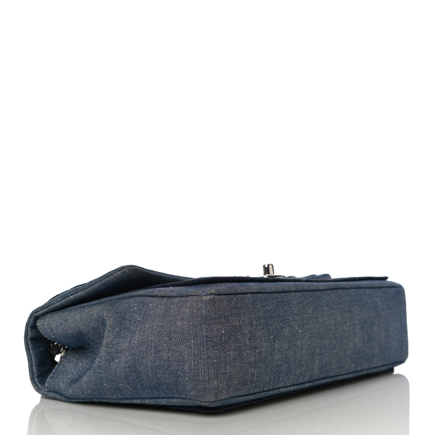 Denim Quilted Medium Graphic Flap Light Blue