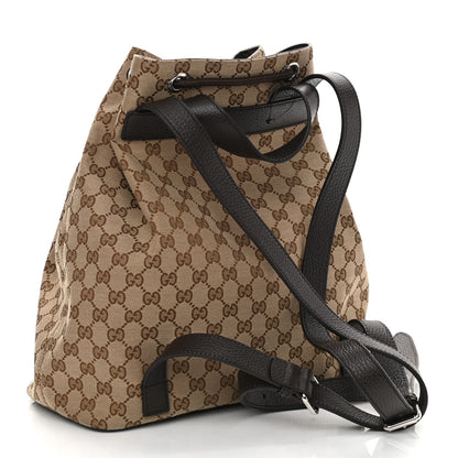 Gucci Monogram Dollar Calfskin O Drawstring Backpack Beige Ebony Testa di Moro Dark Chocolate 3 of 12