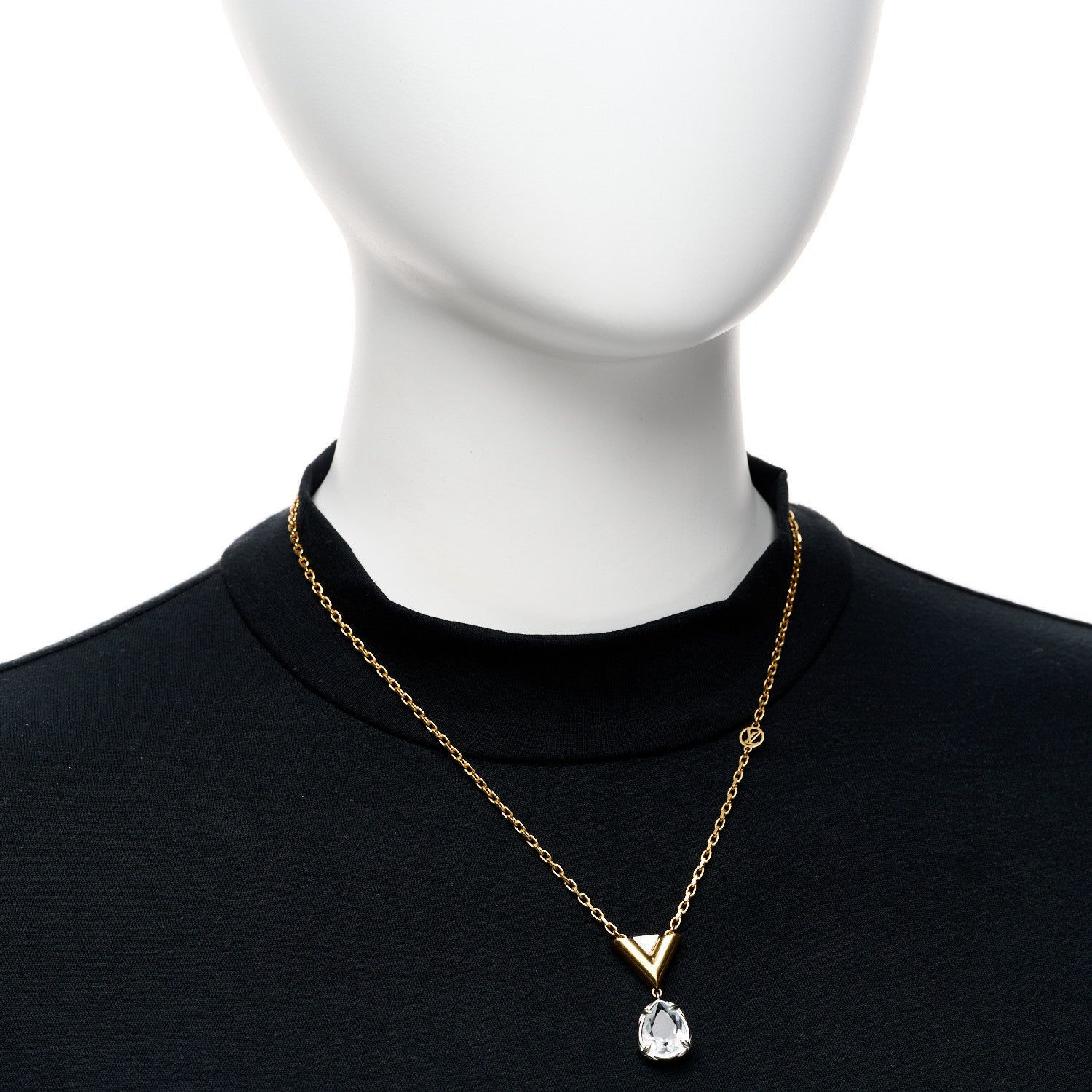 Louis Vuitton V For Vuitton Necklace Gold Silver 2 of 6
