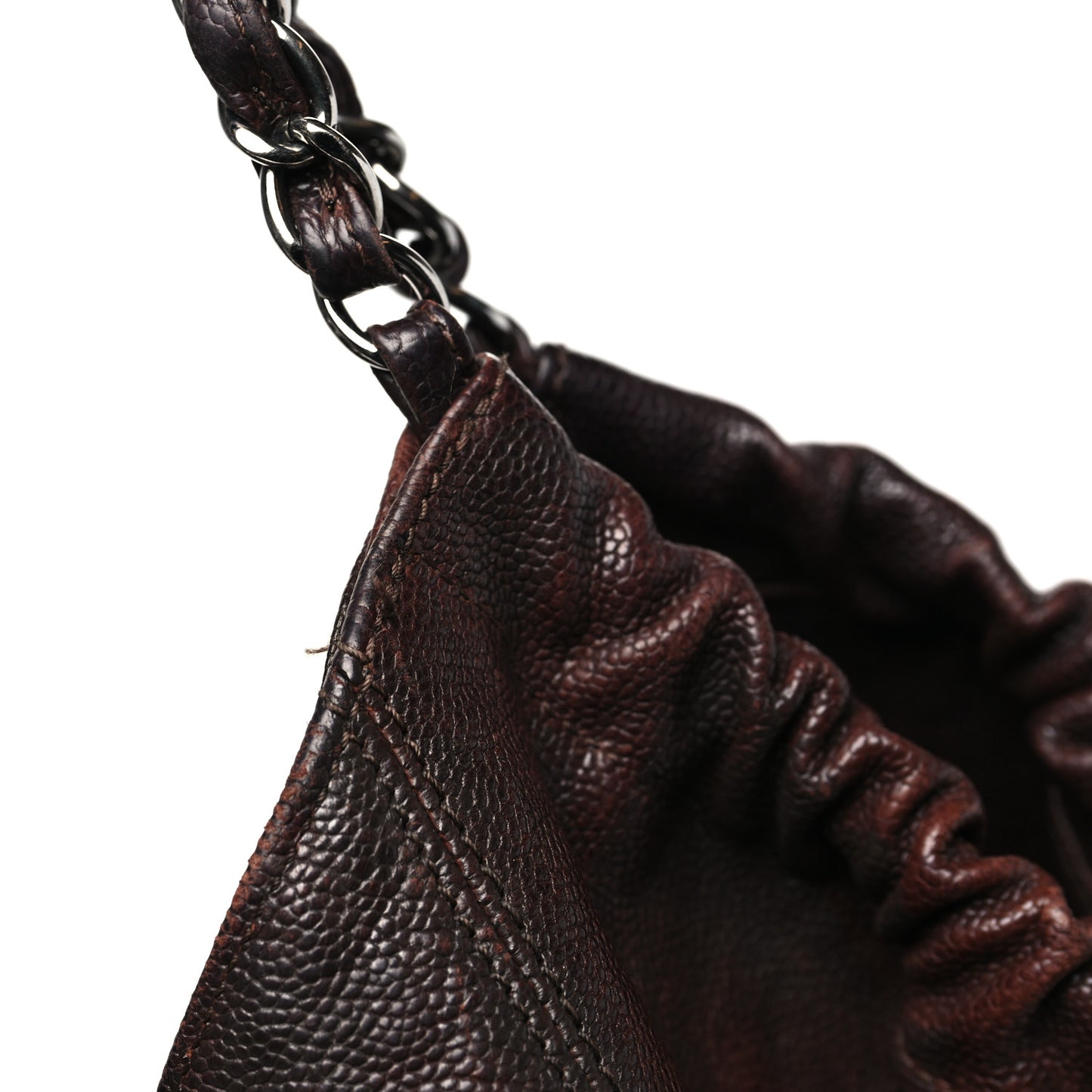 Distressed Caviar XL Coco Cabas Brown