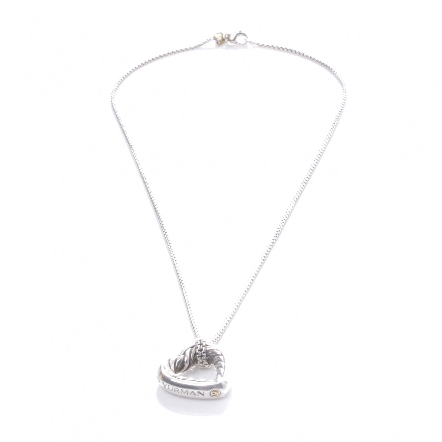 Sterling Silver Open Heart Cable Necklace