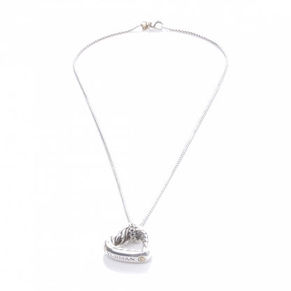 David Yurman Sterling Silver Open Heart Cable Necklace 4 of 5