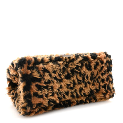Balenciaga Fleece Leopard Print Small Hourglass Top Handle Bag Brown 4 of 9