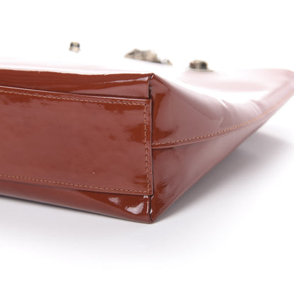 Chanel Patent Bijoux Chain Shoulder Bag Rust Red 9 of 10