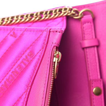 Balenciaga Satin Jacquard Logo Matelasse BB Wallet On Chain Fuchsia 12 of 12