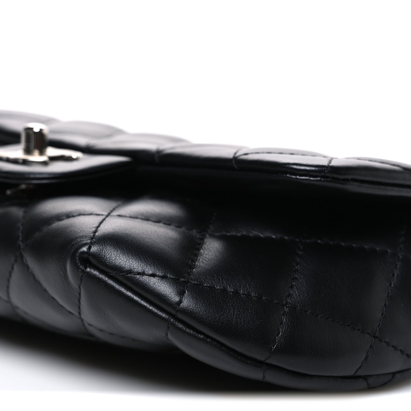 Calfskin Quilted CC Uniform Flap Belt Bag Black