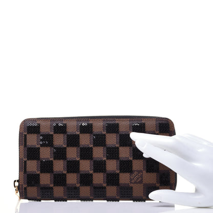 Louis Vuitton Damier Paillettes Zippy Wallet Black 2 of 9