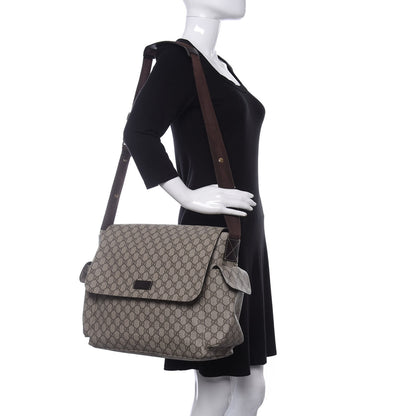 Gucci GG Plus Monogram Messenger Diaper Bag Dark Brown 2 of 12