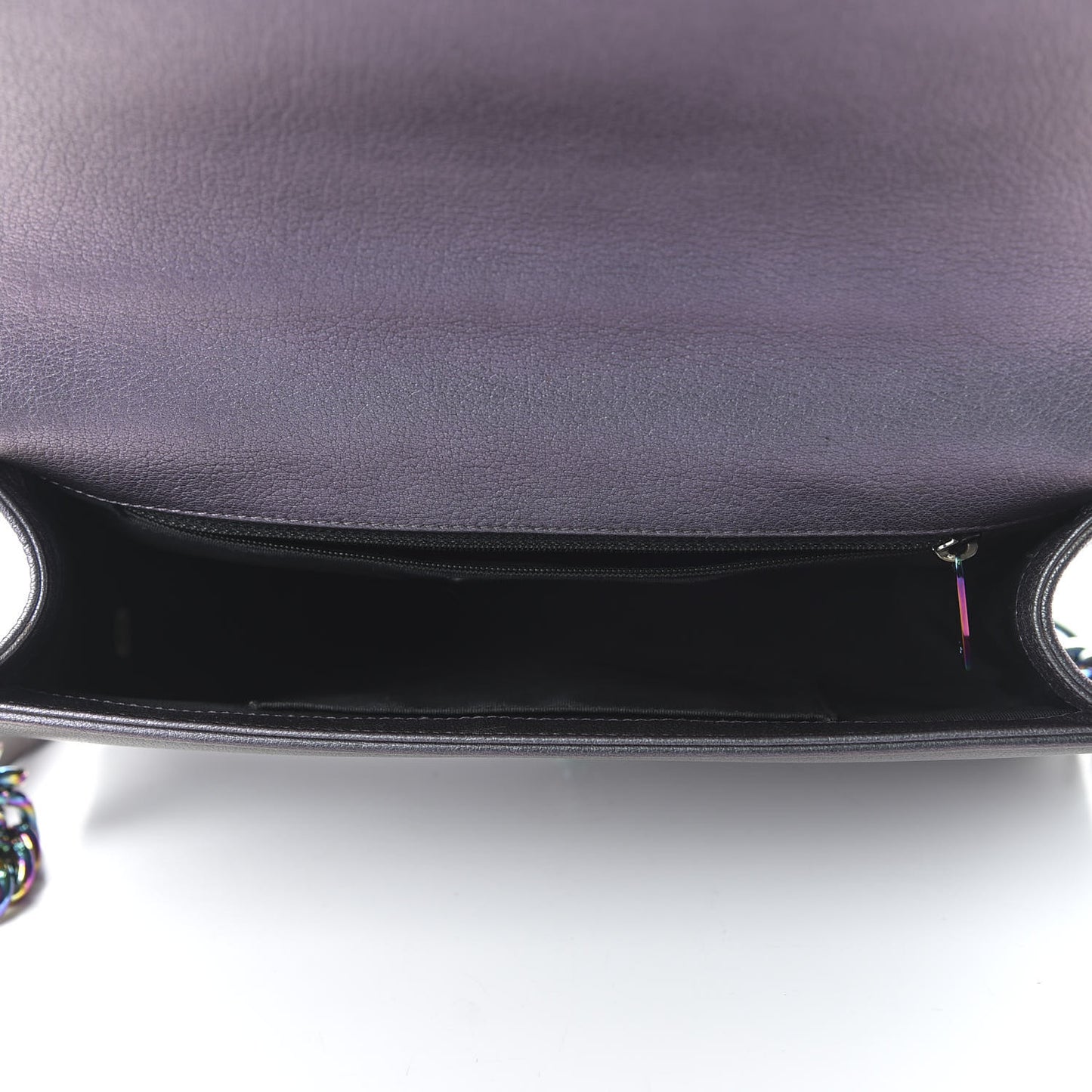 Iridescent Goatskin Quilted New Medium Boy Flap Purple