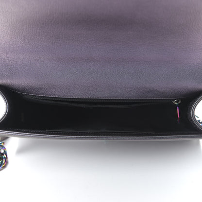 Chanel Iridescent Goatskin Quilted New Medium Boy Flap Purple 5 of 11