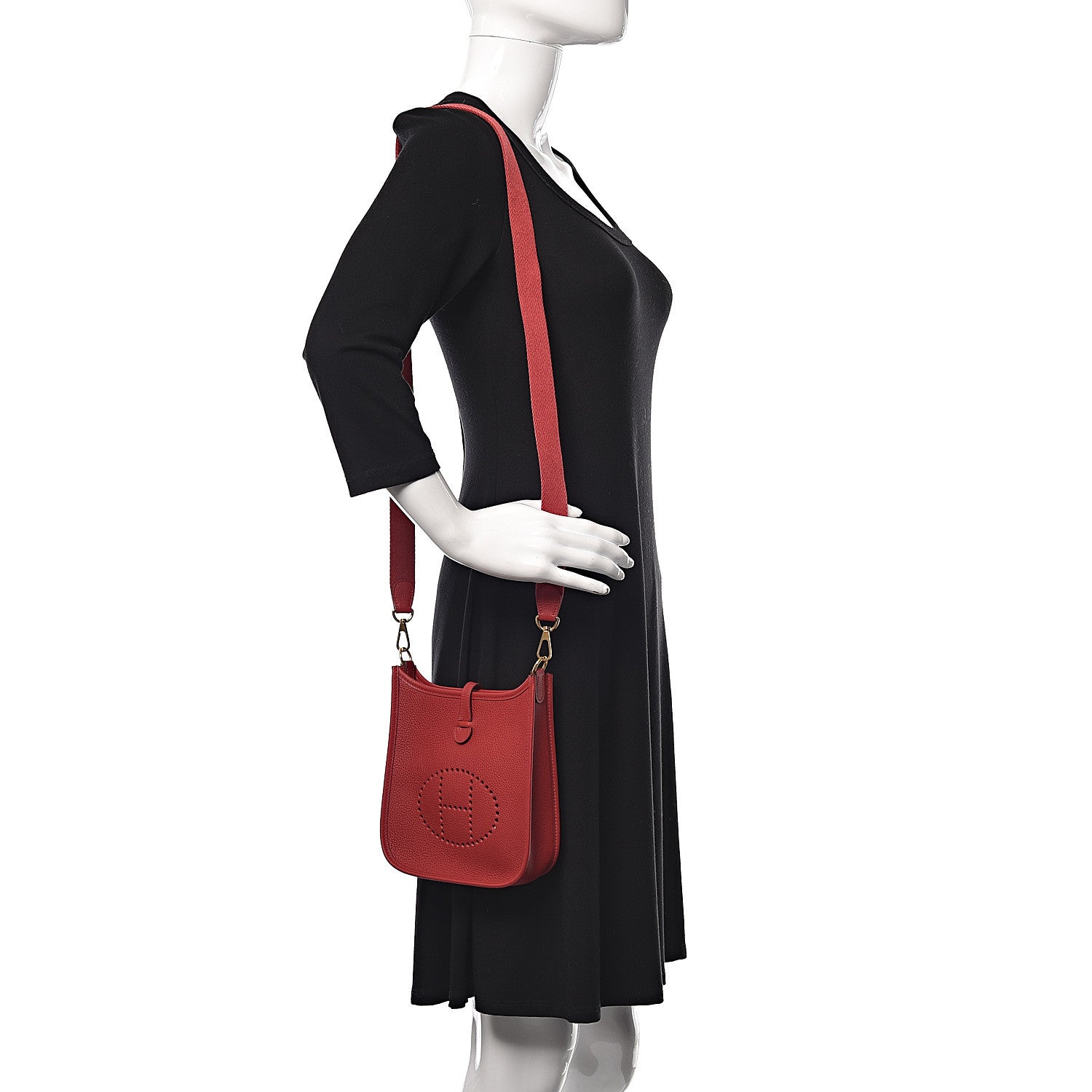 Hermes Taurillon Clemence Evelyne TPM Rouge Piment 2 of 9