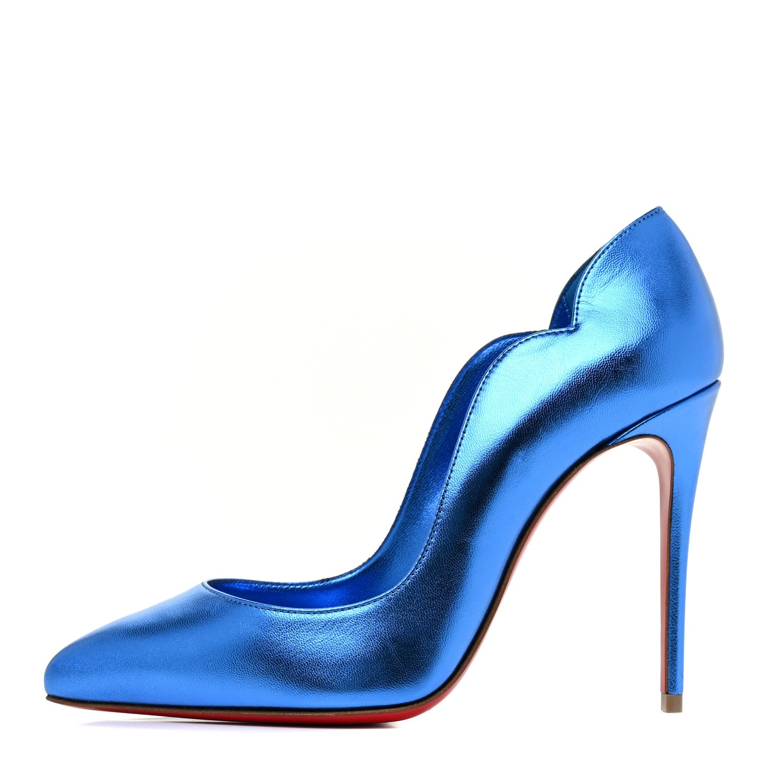 Christian Louboutin Metallic Patent Hot Chick 100 Pumps 35.5 Blue 1 of 9
