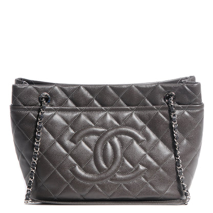 Chanel Caviar CC Timeless Soft Tote Dark Grey 1 of 7