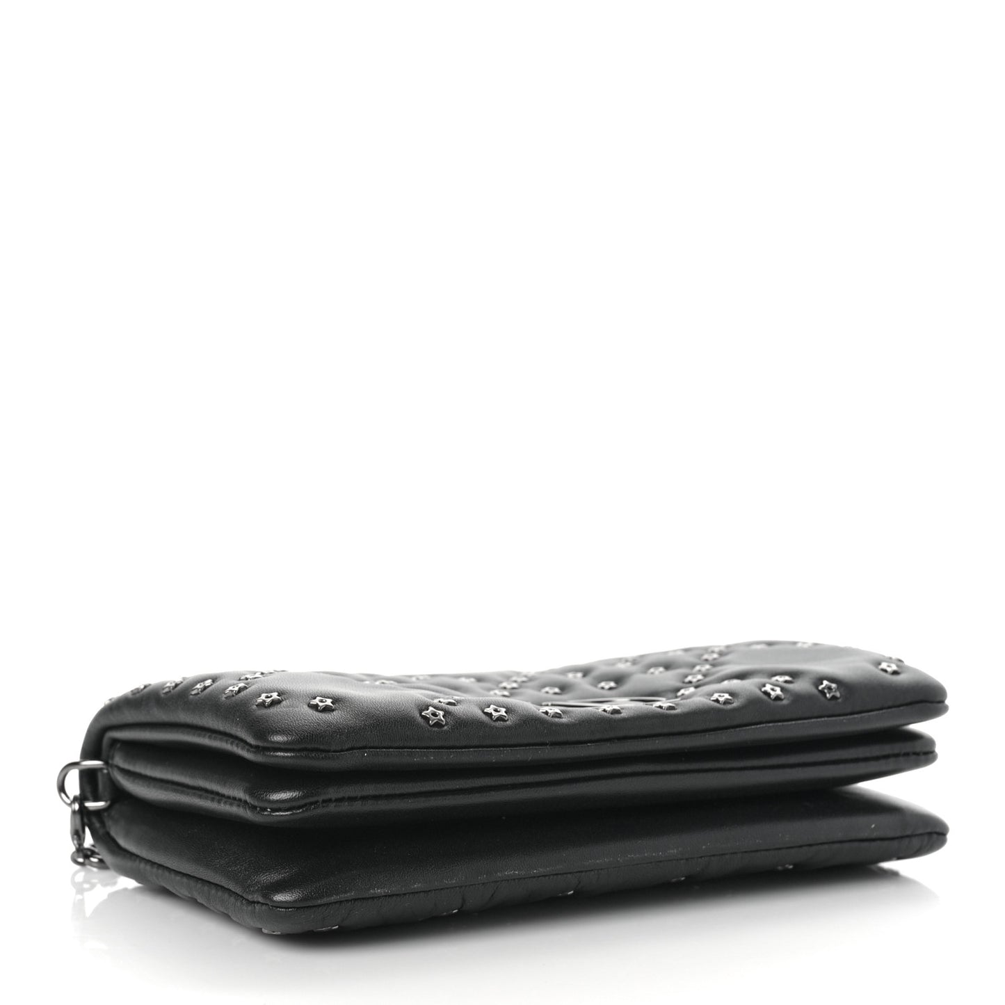 Calfskin Star Motif Macrocannage Mini Caro Bag Black