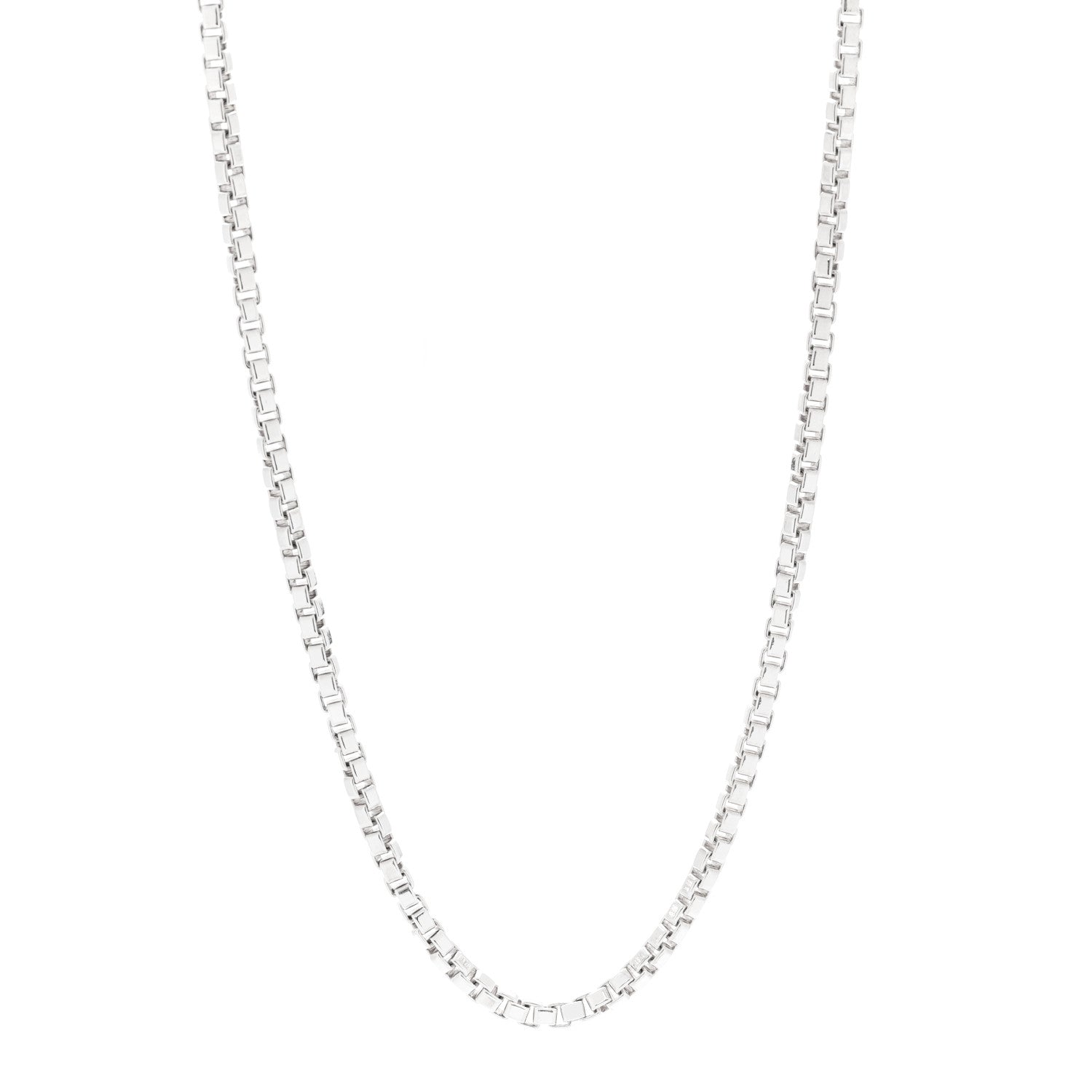 Tiffany Sterling Silver 4mm Venetian Link Necklace 1 of 7