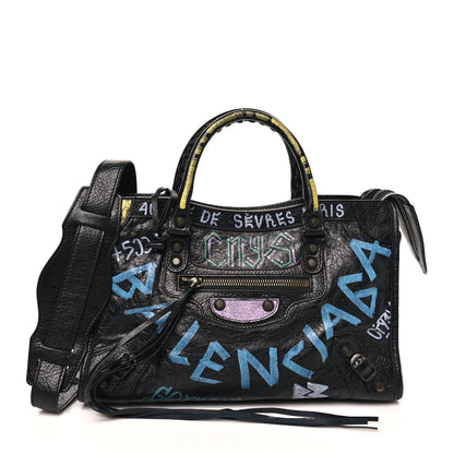 Balenciaga Agneau Graffiti All Over Classic Hardware S City Black Multicolor 1 of 11