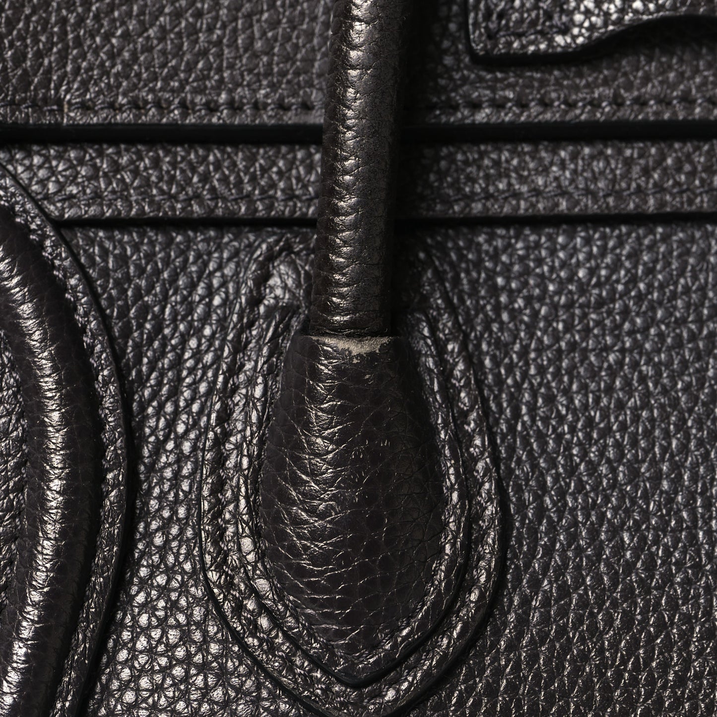 Drummed Calfskin Nano Luggage Liquorice