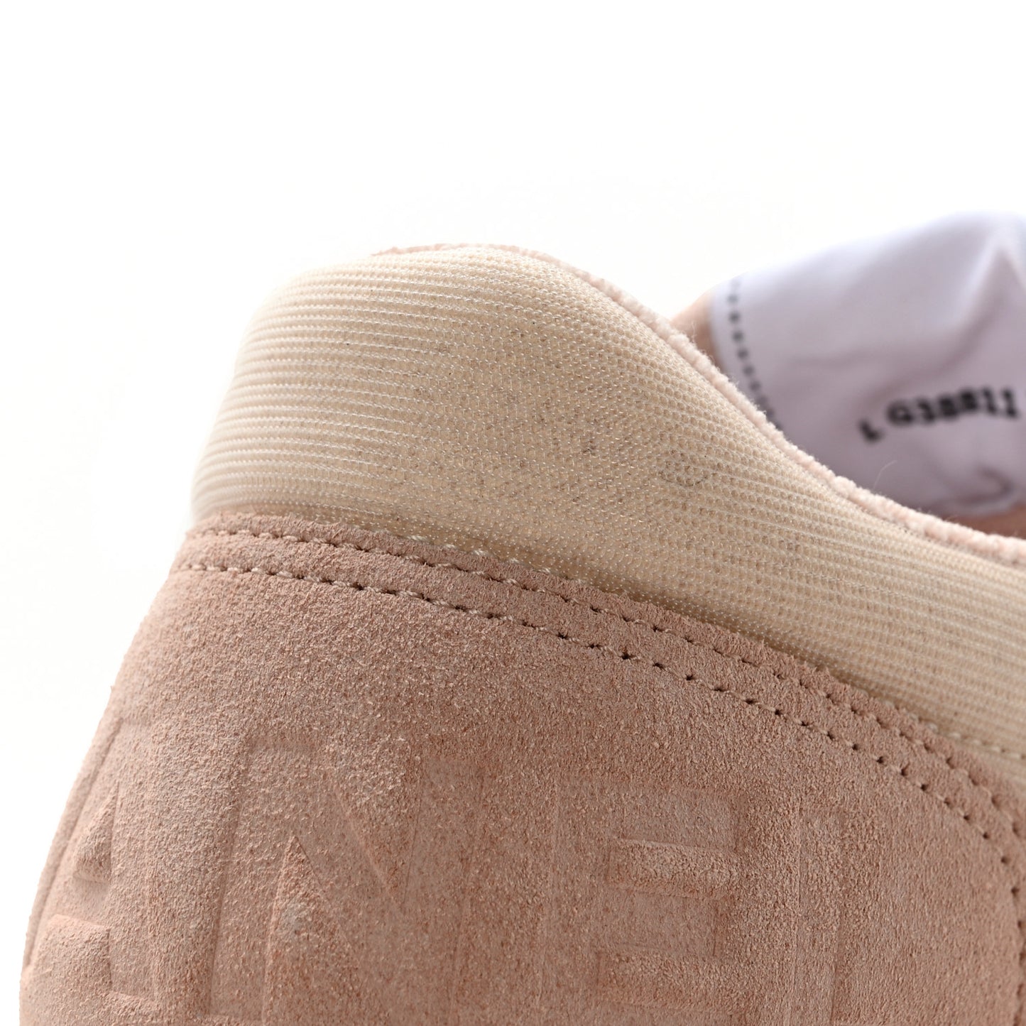 Fabric Suede Calfskin Logo Sneakers 36 Beige Pink