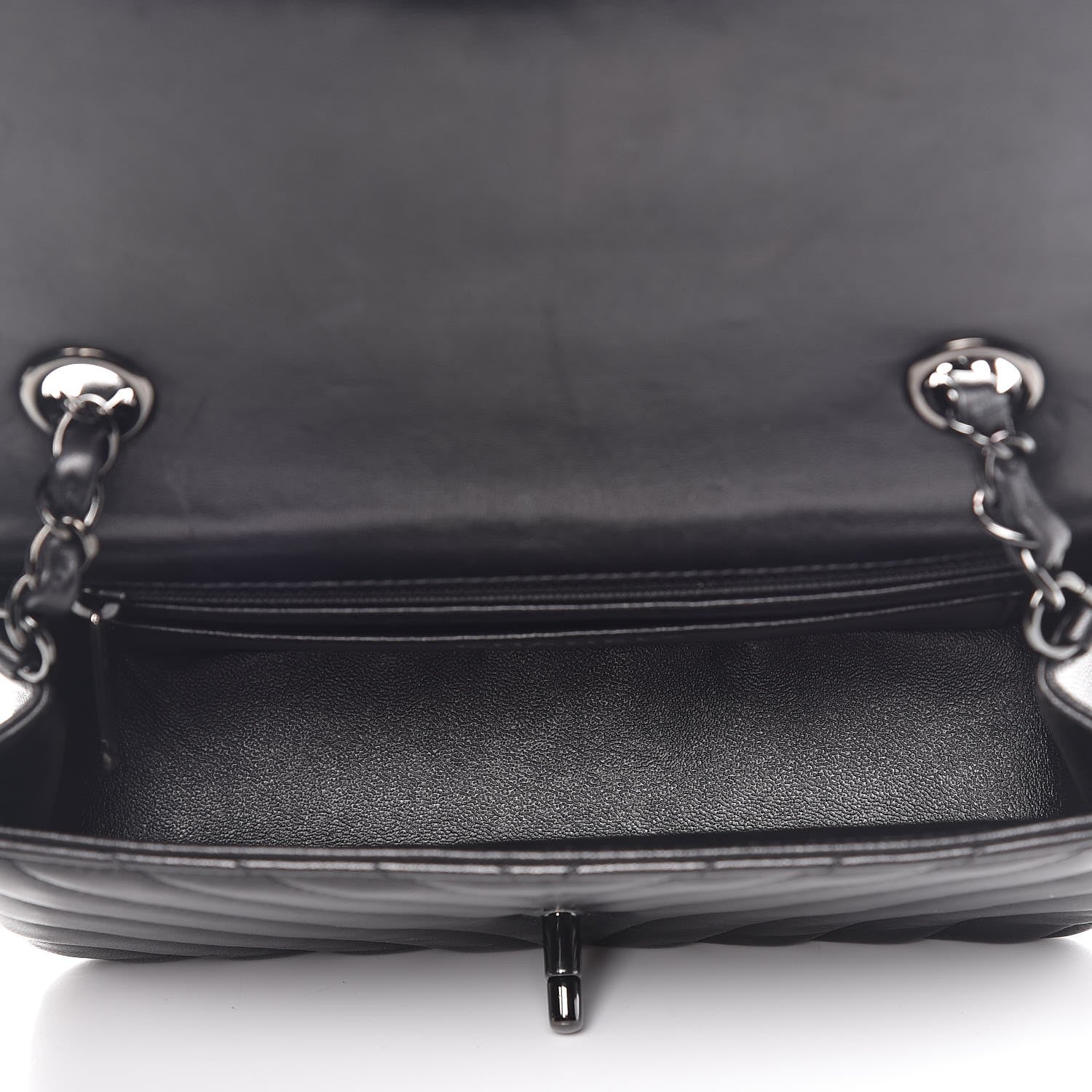 Chanel Lambskin Chevron Quilted Mini Rectangular Flap So Black 5 of 10