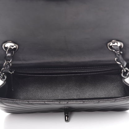 Chanel Lambskin Chevron Quilted Mini Rectangular Flap So Black 5 of 10