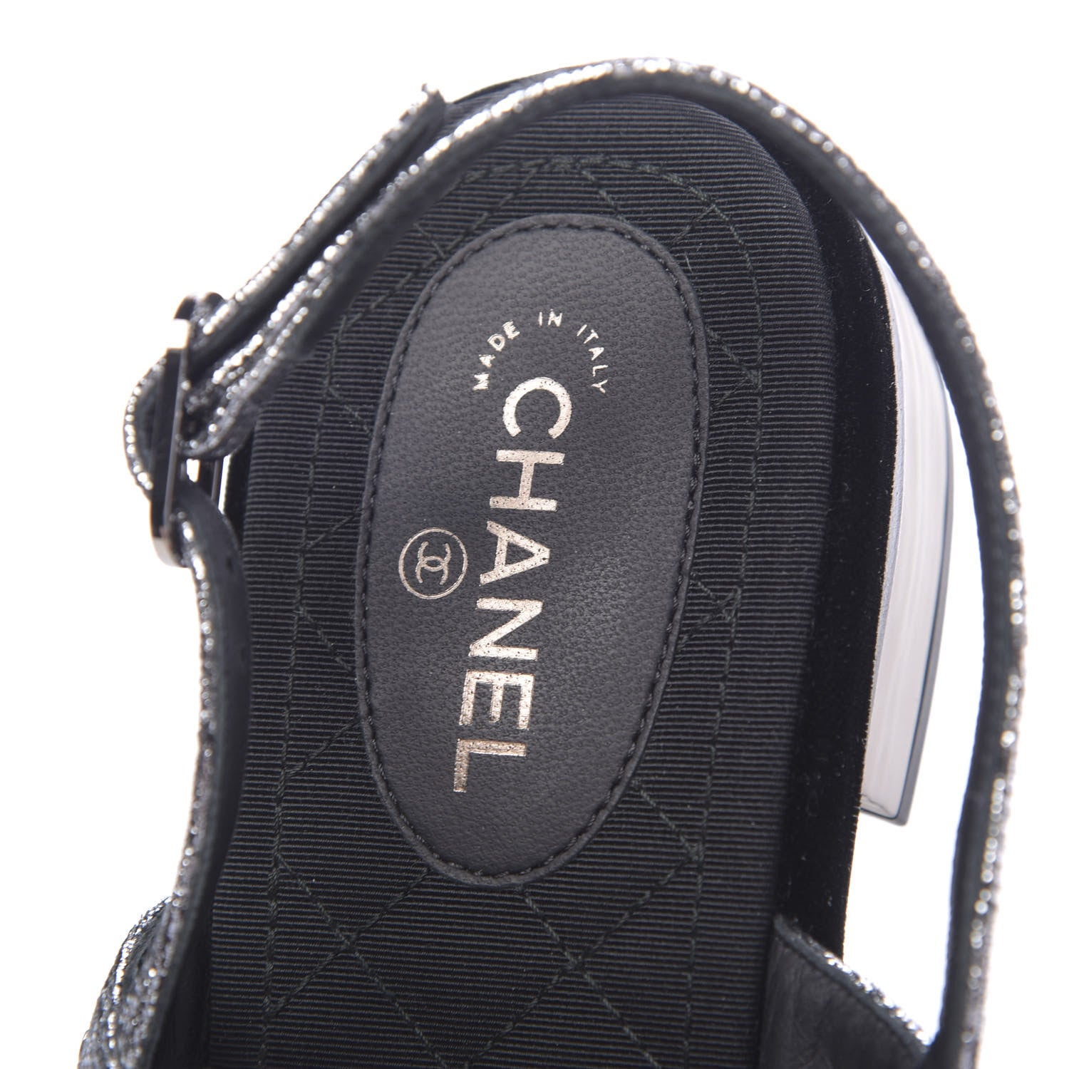 Chanel Metallized Goatskin Pearl CC Thong Sandals 40 Silver 6 of 7