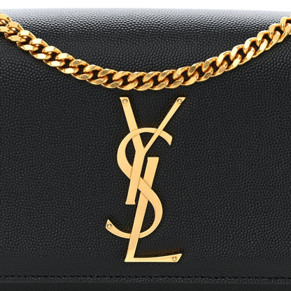 Saint Laurent Grain De Poudre Small Classic Monogram Kate Satchel Black 8 of 12