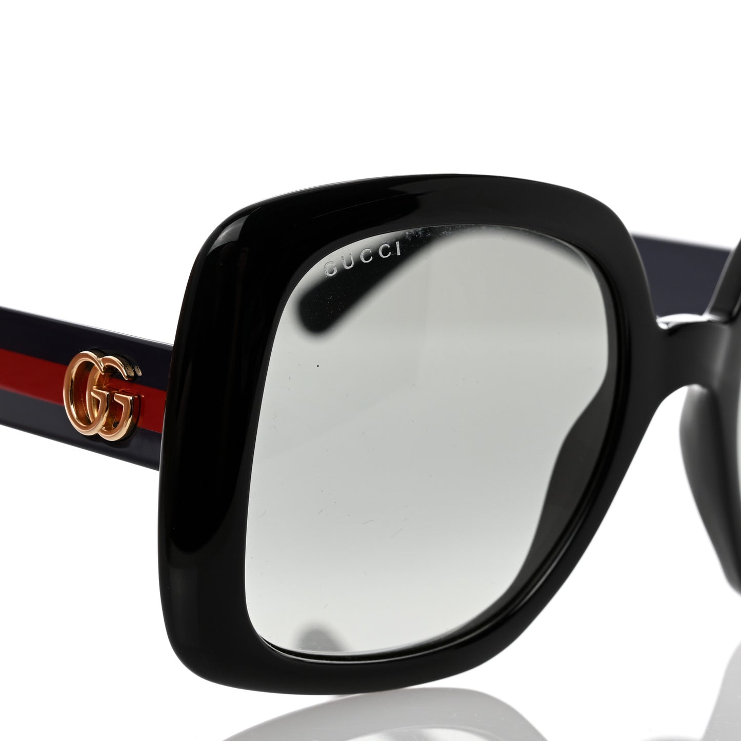 Acetate Square GG Web Sunglasses GG0714S Black